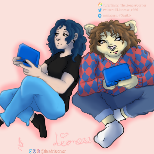 Lionesse_e666's tweet photo. What is your favorite console and video game? 
@TheAdrisCorner 
#furry #furryart  #furryartwork #furryfandom #ds #Videogame #lion #lioness https://t.co/caqlLxGZJW