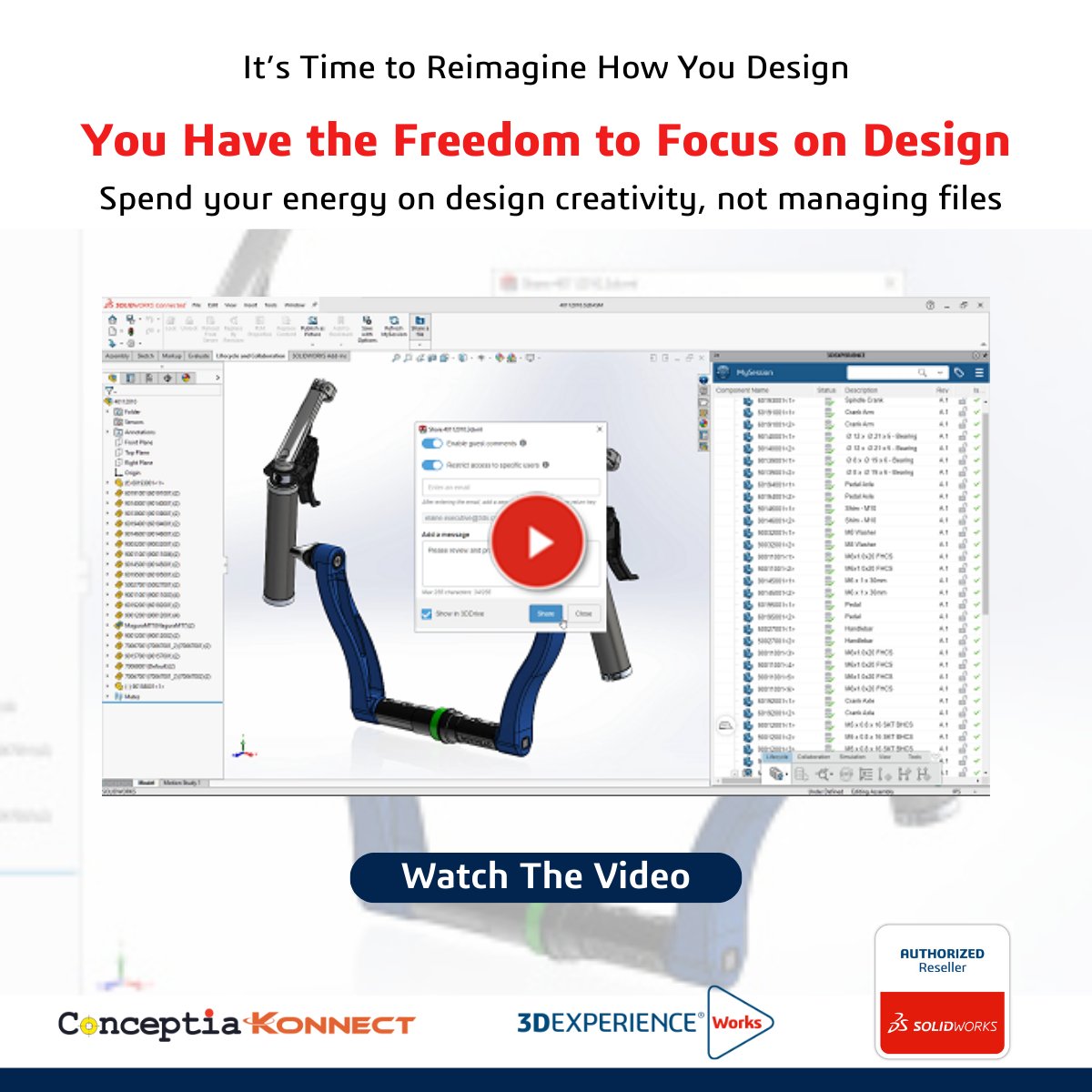 CK_SolidWorks's tweet image. You Have the Freedom to Focus on Design - Spend your energy on design creativity, not managing files!

Watch The Video: shorturl.at/jACIX

#3dexperienceworks #3dexperienceplatform #solidworks2024 #solidworksdesign #designengineer #3dmodeling #caddesign #cloudbasedsolutions