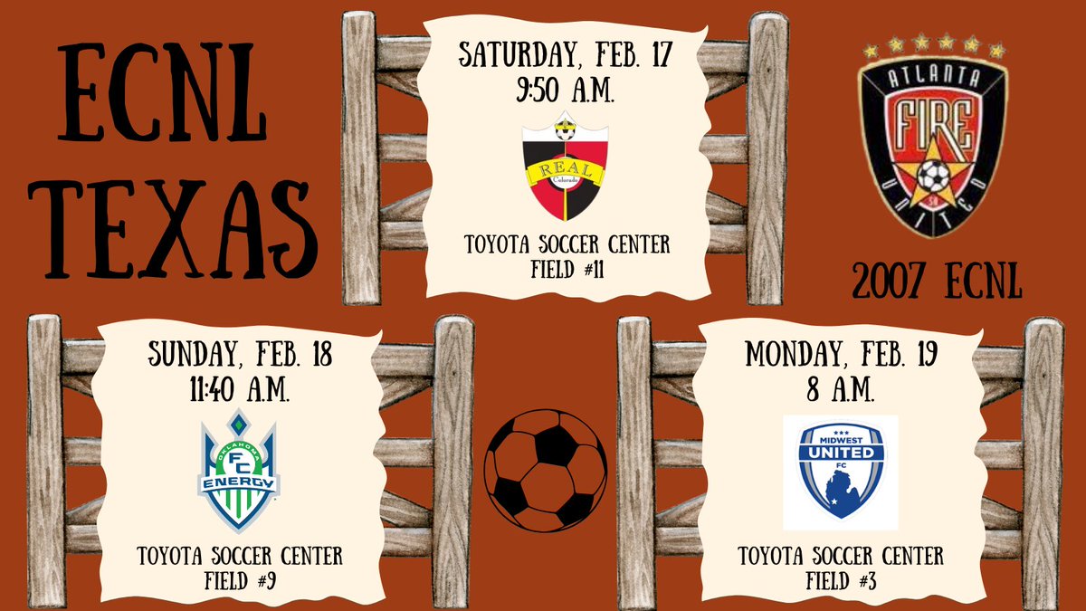 AFU 2007/2006 Girls ECNL (@afu_2007_ecnl) on Twitter photo 📣 We are 2️⃣ weeks away from <a href="/ECNLgirls/">ECNL Girls</a> Dallas! Here is our schedule!
<a href="/ECNLSoutheast/">ECNL Southeast Girls</a> <a href="/ImYouthSoccer/">ECNL/GA/Recruiting/College Soccer</a> <a href="/ImCollegeSoccer/">College Soccer Truth ™</a> <a href="/TopDrawerSoccer/">TopDrawerSoccer</a> <a href="/ImCollegeSoccer/">College Soccer Truth ™</a> <a href="/PrepSoccer/">Prep Soccer ⚽️</a> <a href="/onlyGplatform/">The OG Platform</a> 📣 We are 2️⃣ weeks away from <a href="/ECNLgirls/">ECNL Girls</a> Dallas! Here is our schedule!
<a href="/ECNLSoutheast/">ECNL Southeast Girls</a> <a href="/ImYouthSoccer/">ECNL/GA/Recruiting/College Soccer</a> <a href="/ImCollegeSoccer/">College Soccer Truth ™</a> <a href="/TopDrawerSoccer/">TopDrawerSoccer</a> <a href="/ImCollegeSoccer/">College Soccer Truth ™</a> <a href="/PrepSoccer/">Prep Soccer ⚽️</a> <a href="/onlyGplatform/">The OG Platform</a>