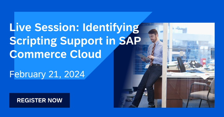 websrphr's tweet image. Scripting support enables development of business logic without touching the underlying Java code base and restarting #SAPCommerceCloud. Don&apos;t miss our live session to get an introduction to the scripting support and how to apply scripts in general: imsap.co/6016p2bLs