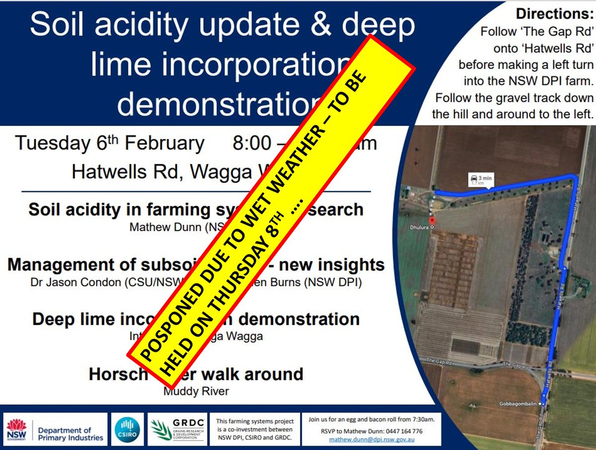 NSW Agronomy (@nsw_agronomy) on Twitter photo 📢POSTPONED till Thursday due to weather📢
....same bat time, same bat channel!!
@nswdpi @NSWDPI_Soils <a href="/MathewDunn19/">Mathew Dunn</a> <a href="/GRDCNorth/">GRDC North</a> 📢POSTPONED till Thursday due to weather📢
....same bat time, same bat channel!!
@nswdpi @NSWDPI_Soils <a href="/MathewDunn19/">Mathew Dunn</a> <a href="/GRDCNorth/">GRDC North</a>