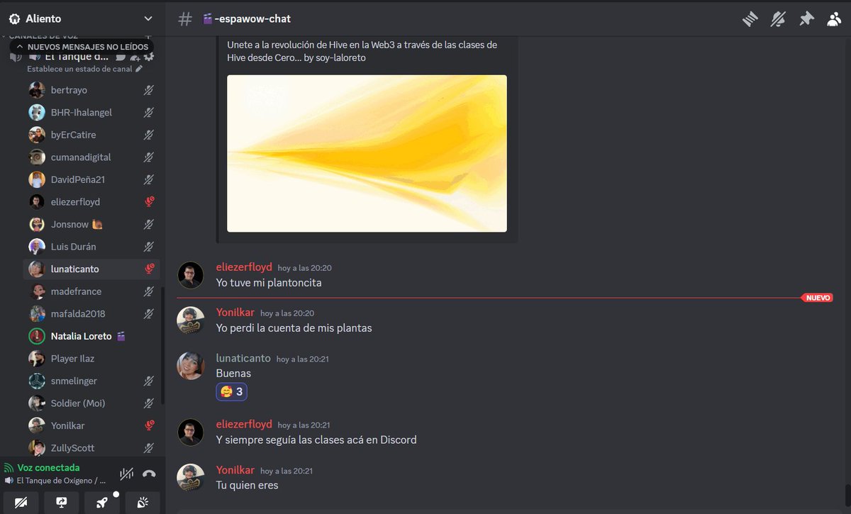 Dimeilaz's tweet image. ¡Ya estamos en vivo en el Discord de @alientoblog en el #EspaWOW! en su semana número 40 junto a @soylaloreto!

#Hive #EspaVlog @Espavlog