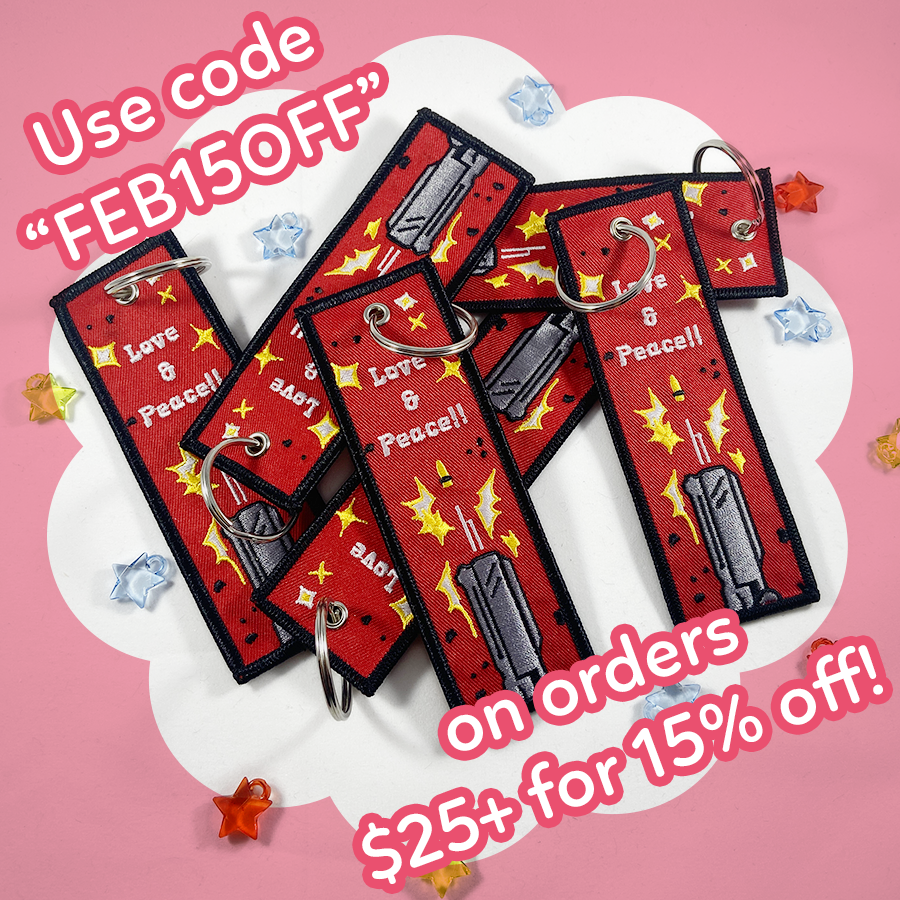 💖 February 2024 Store Launch is UP!!💖

I have the new merch I debuted at last year's AX listed too :) Check out the store link in the tweet thread for my Katamari and Parappa hats, Utena tags and phone grips, and more!!

Use the code FEB15OFF if you spend $25+ for 15% off!! 💖