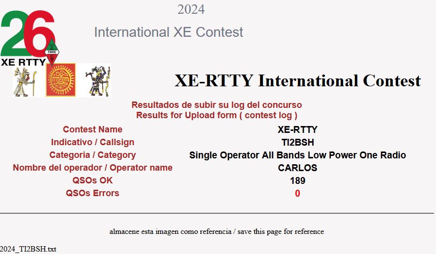 Así cierro mi tercera participación en el XE RTTY, muy divertido estuvo, aunque las bandas no ayudaron mucho a mi región, pero superamos el numero de los dos años anteriores. Gracias a todos por su contacto,73 pura vida y nos vemos el próximos fin de semana en el WPX💪💪