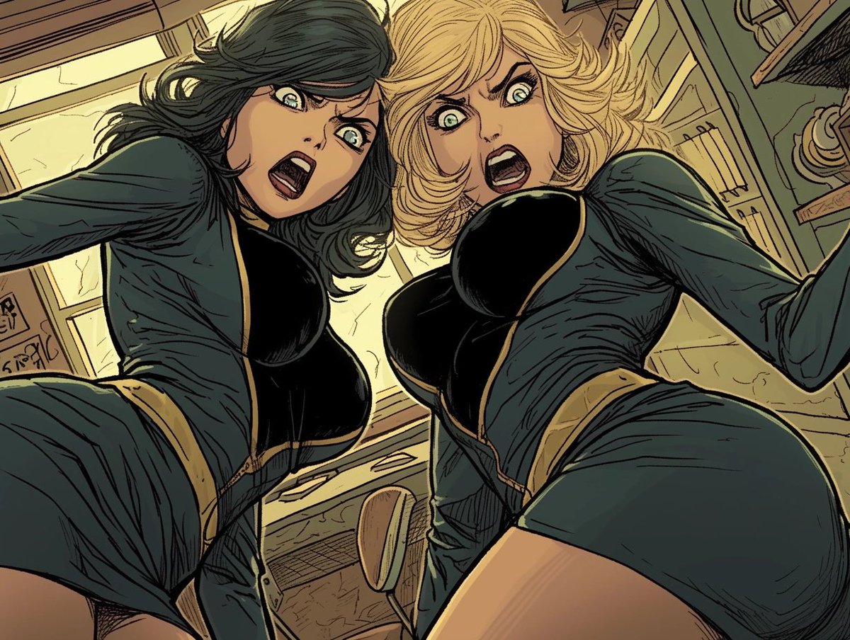 scosinus32's tweet photo. Evil but gorgeous henchwomen surprised and scared! 😍 My #AIArtwork with #midjourney6 #Niji6 #zako #ryona #evilbabes https://t.co/GEY3iO8A3O