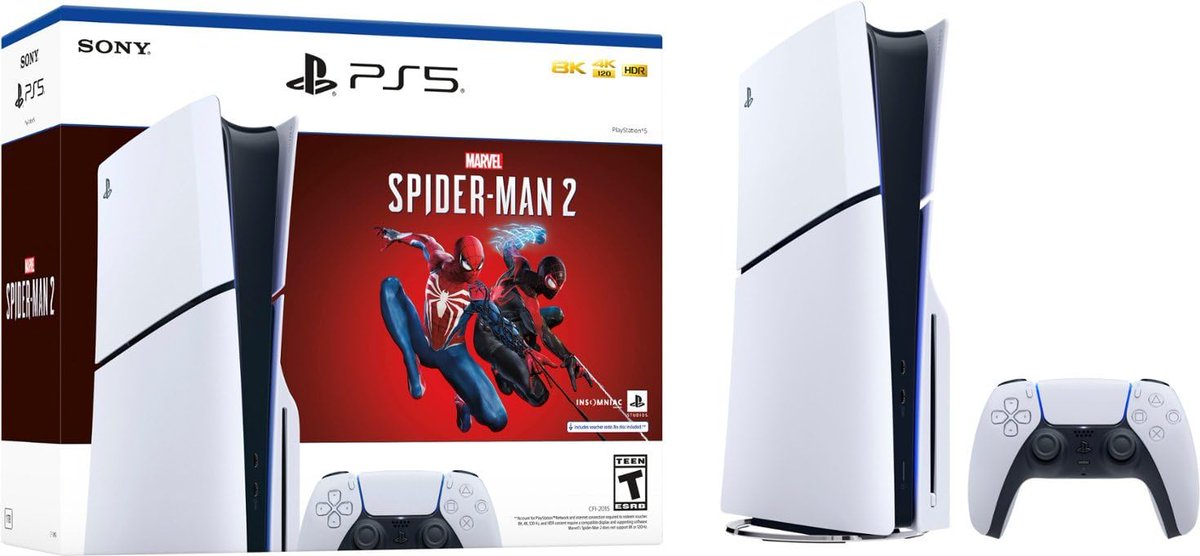 blue_deals1's tweet image. 🎮 Ultimate Gaming Experience: PlayStation 5 Console - Marvel’s Spider-Man 2 Bundle (Slim) - $499.99 (Orig. $559.99)

💰 Deal Price: $499.99  
💸 Regular Price: $559.99  
🔗 urlgeni.us/amzn/lKZmH  

#PS5Bundle #GamingConsole #DiscountedTech #SpiderManEdition