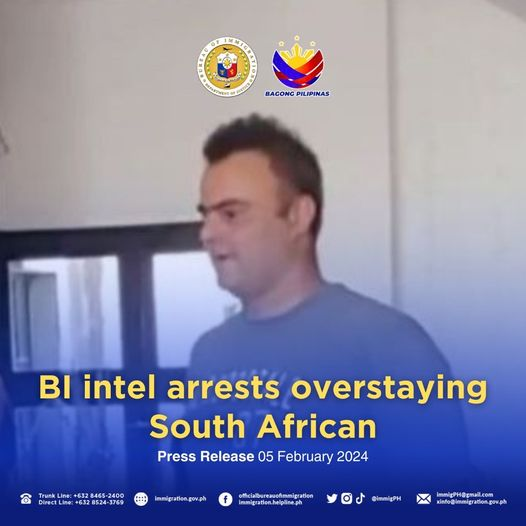 05 February 2024

BI INTEL ARRESTS OVERSTAYING SOUTH AFRICAN

LEGAZPI CITY, Albay—Bureau of Immigration (BI) intelligence agents arrested an overstaying South African man in Albay last January 24.

READ: facebook.com/immigration.he…