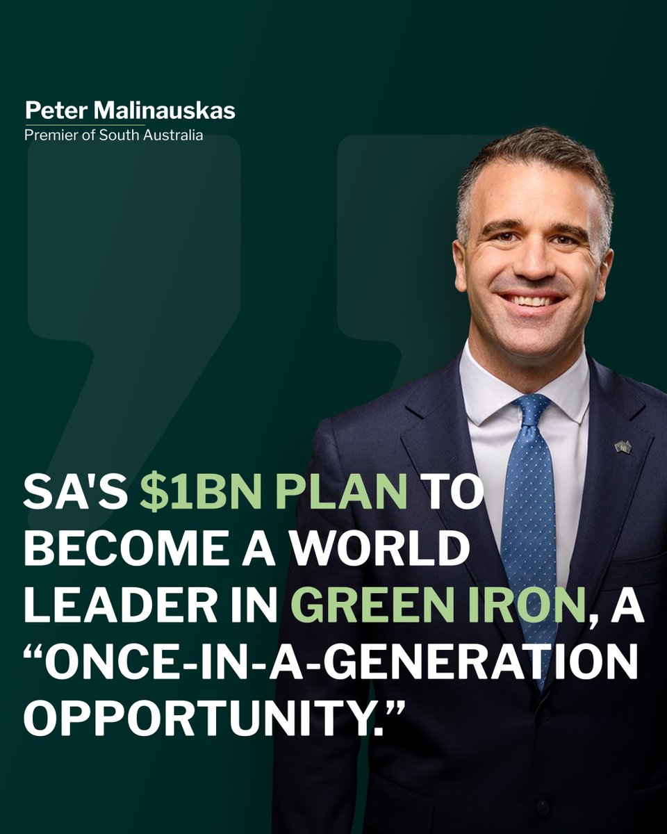 MagnetiteMines's tweet image. @PMalinauskasMP  said SA’s vast renewable energy resources and magnetite – an ore crucial for green iron &amp;amp; steel production – provide a once-in-a-generation opportunity.

Full article: adelaidenow.com.au/news/south-aus…