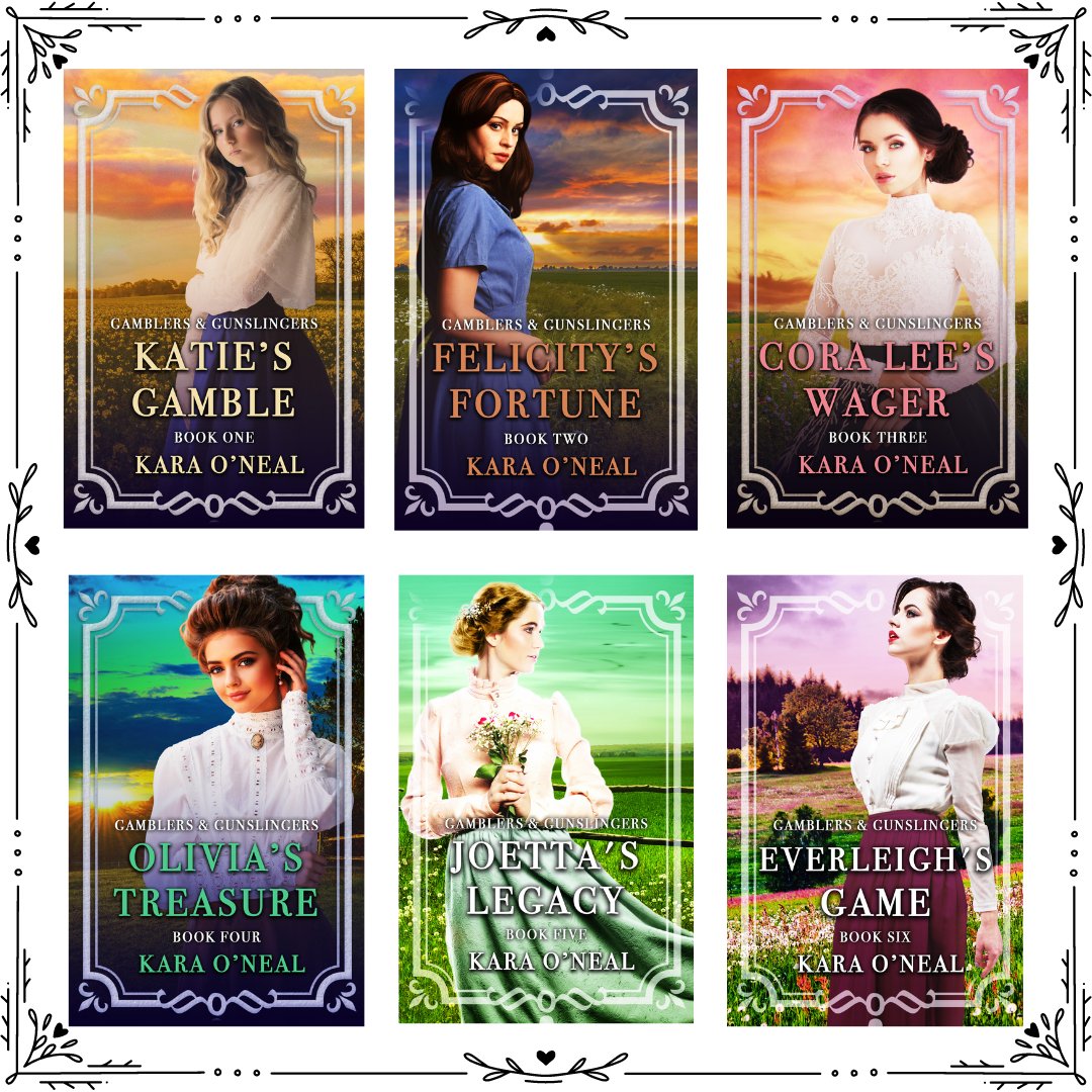 #BingeABookSeries Meet the ladies of the GAMBLERS & GUNSLINGERS series. They're determined, smart, and the men who love them aren't too shabby, either. 💞💞💞💞💞 books2read.com/ap/xdPlZ4/Kara… 🌻🌻🌻🌻🌻 #HistoricalRomance #WesternRomance #RomanceReaders #RomanceNovels #RomanceBooks