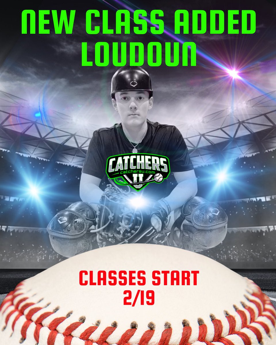CatchersU's tweet photo. Due to Demand we are adding another class on Mondays in Loudoun!!! We will now be offering a 5pm class!!! Sign Up Today #catchersu #catchers #catchercamp https://t.co/vKIiki7kt5