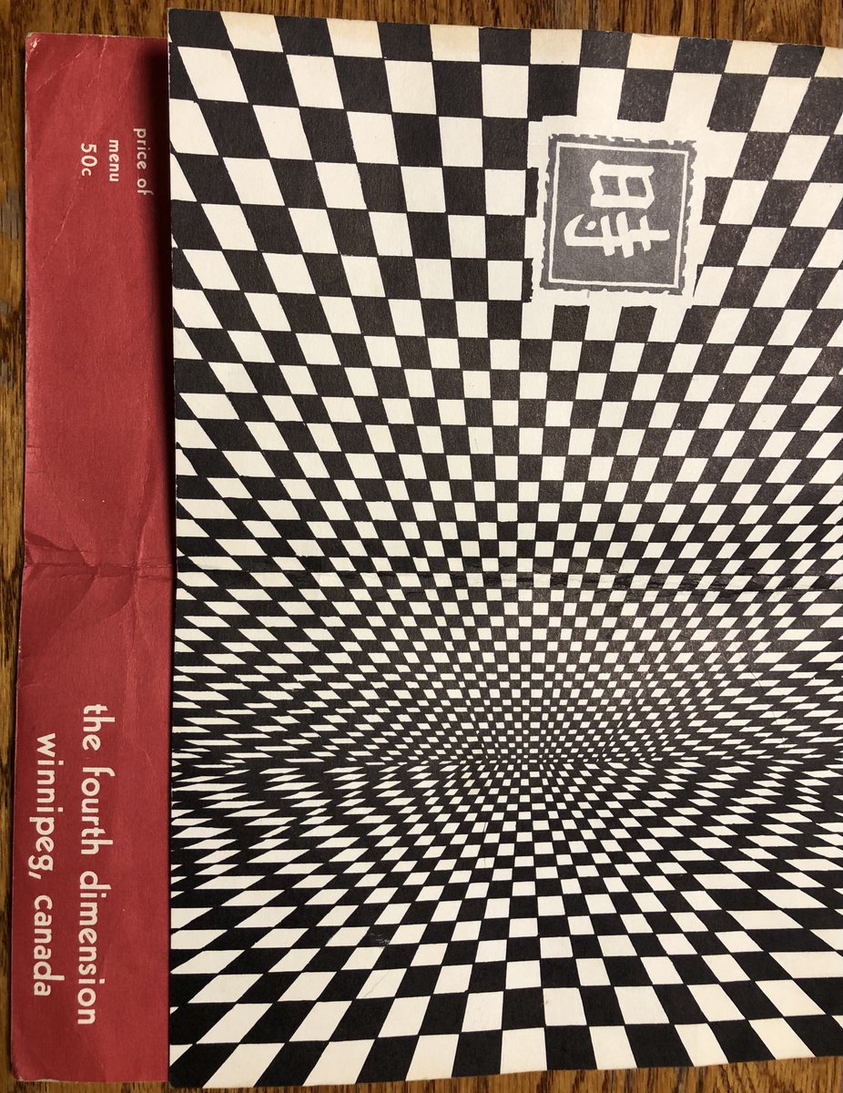 Found this cool menu from The Fourth Dimension coffee shop. It was Winnipeg’s hip folk spot in the ‘60s.