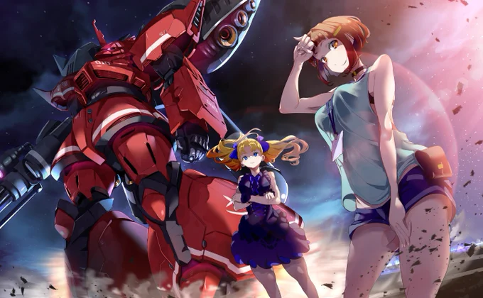 #ロボの前にキャラがいる絵 ハッシュタグ職人の再掲