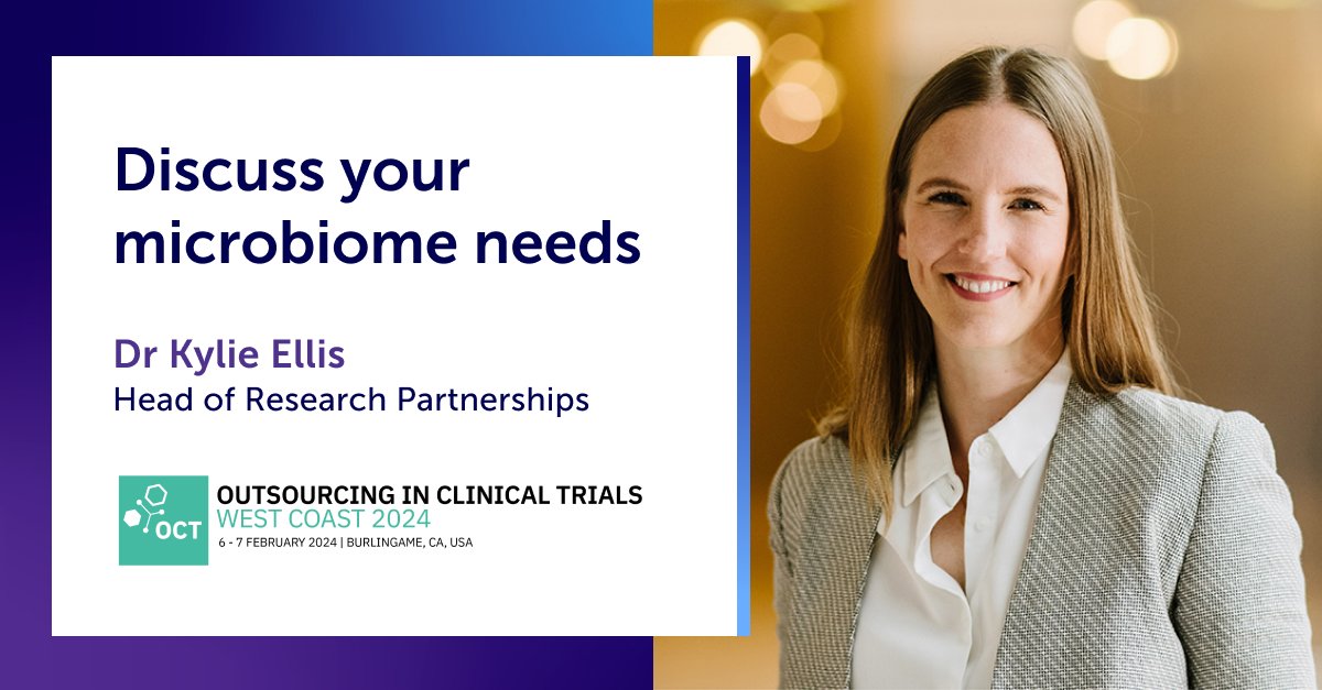 #OCTWestCoast starts tomorrow - meet with Dr Kylie Ellis, Head of Research Partnerships at the Microba stand, and discover the insights that come from including quality microbiome data in your clinical trial, loom.ly/0xYmNG0 #ClinicalTrials #Outsourcing #healthcare