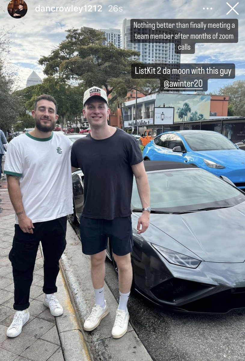 One of the first times linking with an online bro and he scooped me in a lambo. Client Ascension no joke <a href="/dancrowley1212/">Dan Crowley</a> 

And we’re both 6’3