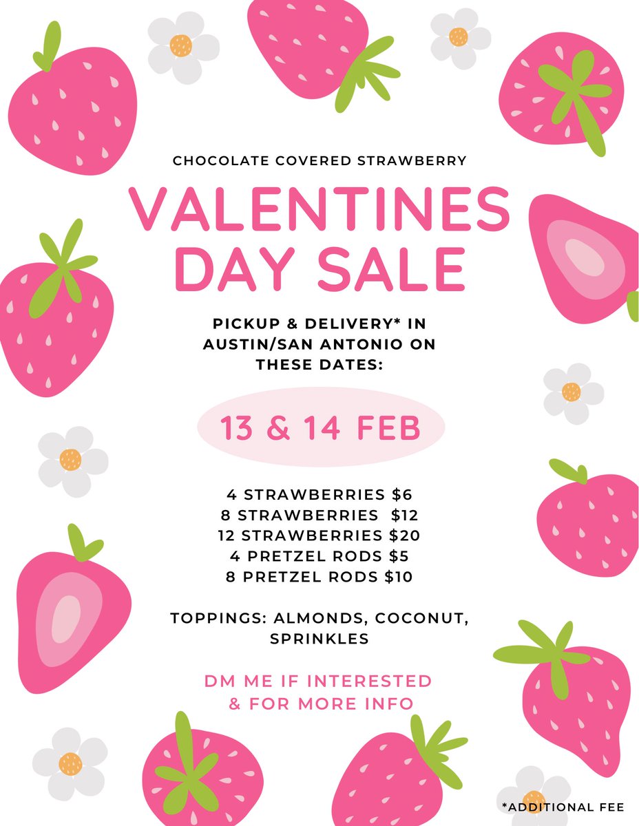 gabiantuna's tweet photo. we are doing a fundraiser &amp; selling chocolate covered strawberries &amp; pretzels for valentines!! we’ve decided to also sell strawberries w chamoy!! 

pickup &amp; delivery in the austin / san antonio area.

DM me for more info. :) https://t.co/txhcPegh4h