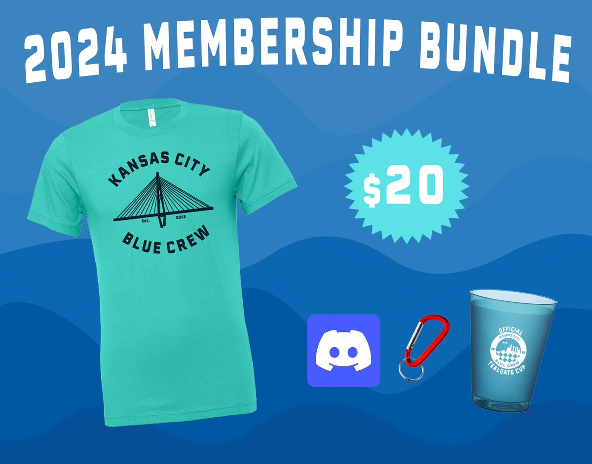 It time! 2024 membership packs are now live! 

Membership packs include a 2024 t-shirt, a carabiner, a Tealgating cup, and access to our member Discord!

kcbluecrew.square.site