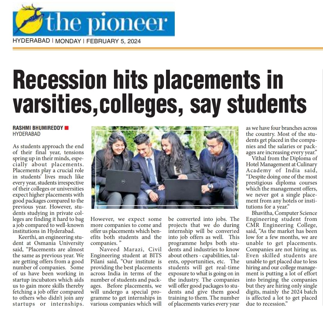 Students expect higher placements with good packages compared to previous years!!
#campusplacements 
#hiring2024