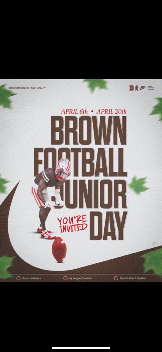 Thank You @CoachW_Edwards for the Junior Day Invite @BrownU_Football on campus as a recruit. I’m looking forward to meeting the coaches and touring the facilities and learning more about Brown Football. See you in April! #playfast #evertrue #brownbuilt @BrownHCPerry