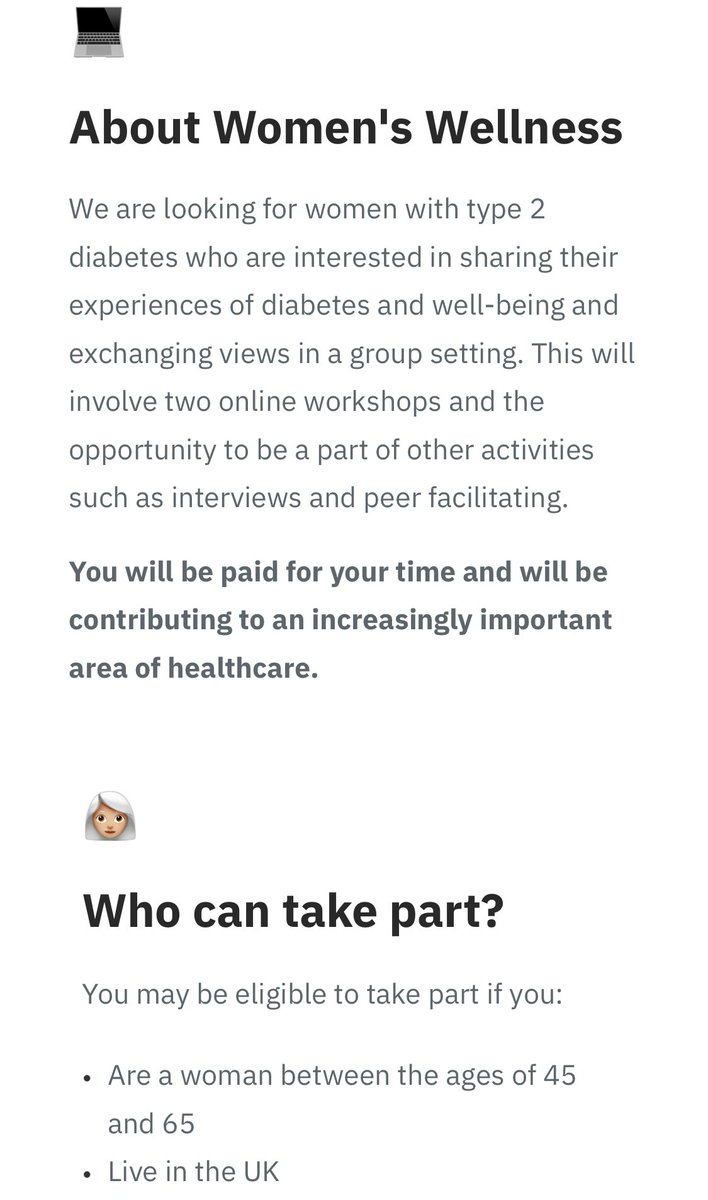 King's College London is recruiting women with type 2 diabetes to take part in patient and public involvement workshops. forms.office.com/pages/response…