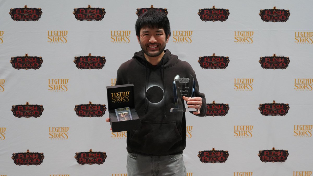 🏆 I am happy to announce the #fabtcg Calling winner, Mark Morrison! Mark takes home the Gold Cold Foil Extended Art Balance of Justice, the trophy, a PTI, and last but not least, $5,000. Awesome job this weekend! 🎊
#SCGHART
