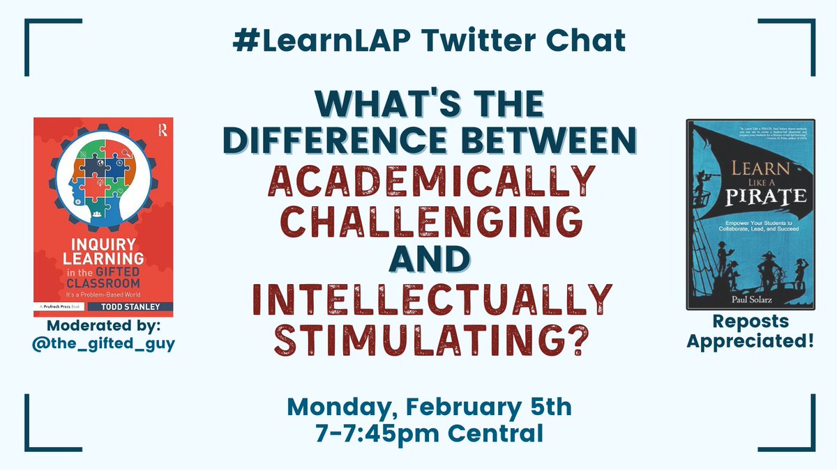 PaulSolarz's tweet photo. Please join @the_gifted_guy MONDAY at 7pm Central for #LearnLAP!
#asiaEd #sunchat #nctlchat #1stchat #21stedchat #apchat #ecet2 #edchatri #gclchat #isnchat #mnlead #nbtchat #titletalk #wischat #urbnedchat #aussieed #edumatch #nhed #TOKchat #Read4Fun #nctlchat #podcastPD #tlap https://t.co/6gMwZ0VmE8