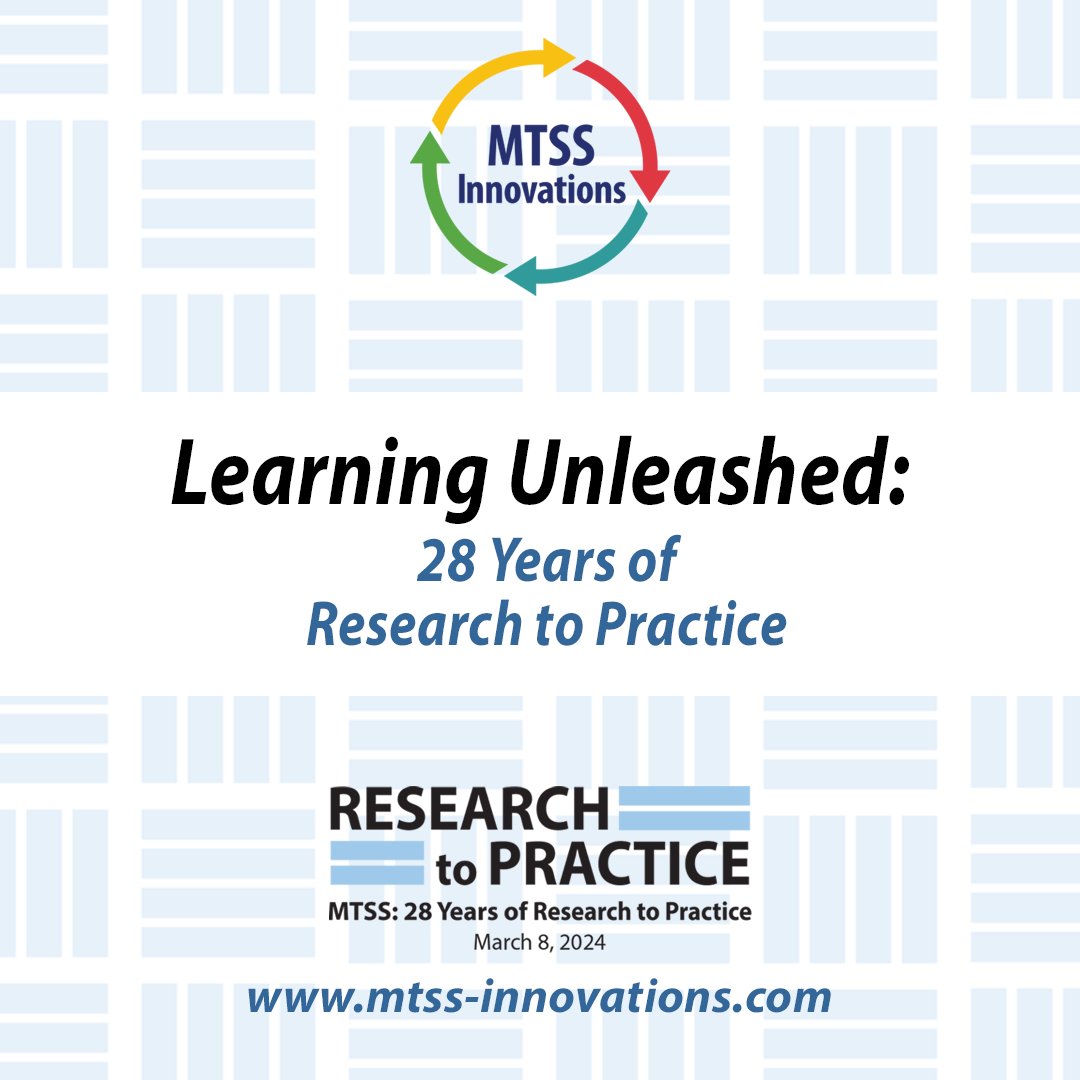MTSS Innovations Conference 2024
28 Years of #Research to #Practice
Mar 8, 2024
Using MTSS as the Framework for Implementing the Science of Reading
with Dr. Stephanie Stollar
mtss-innovations.com
#MTSSInnovations #MTSS #VirtualLearning #Education #conference2024
