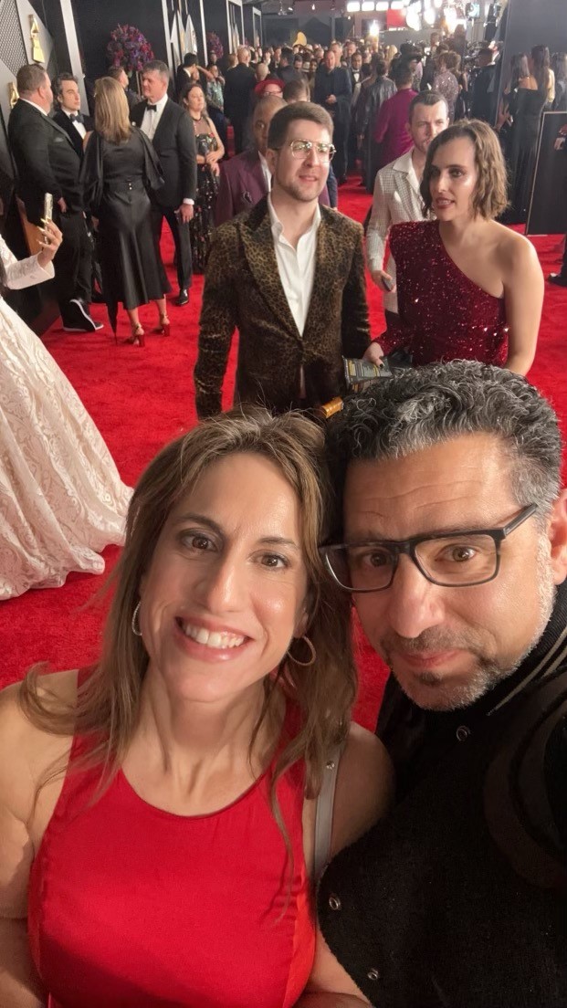 Beautiful night at the #GRAMMYs with Mary and two of our girls. Wishing my cousin, @panaypanos, and friend, Harvey Mason Jr., an amazing evening! #GRAMMYs2024