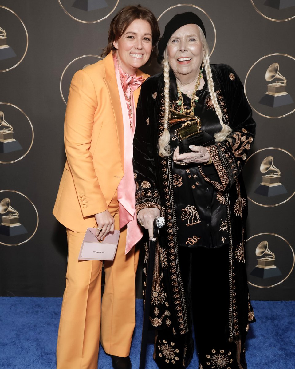 Congratulations to Joni, @brandicarlile, members of the Joni Jam, and the entire Joni family as AT NEWPORT takes home the GRAMMY for Best Folk Album! A remarkable 10th win for Joni—can’t wait for her performance tonight! Photos by Emma McIntyre