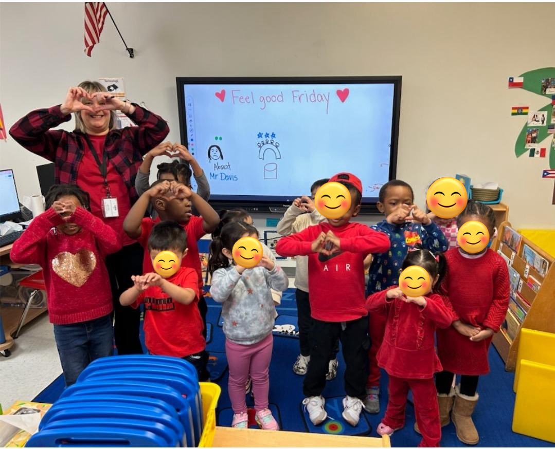 In honor of the American Heart Association’s “Wear Red Day”. Students wore red to school to show their school spirit, they also learned about keeping their heart healthy by eating healthy foods, exercising and more!  Check out Room #13’s class photo! #GoodtoGreat