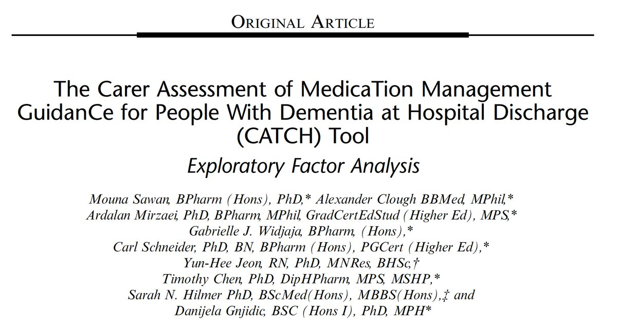 Danijela Gnjidic (@danijelagnjidic) on Twitter photo Very excited to have this work published! The CATCH tool can be used to capture carer’s experiences of medication management guidance at discharge. <a href="/mouna_sawan/">Mouna Sawan</a> <a href="/StepUp4Research/">StepUp for Research</a>
Check it out: doi: 10.1097/WAD.0000000000000602 Very excited to have this work published! The CATCH tool can be used to capture carer’s experiences of medication management guidance at discharge. <a href="/mouna_sawan/">Mouna Sawan</a> <a href="/StepUp4Research/">StepUp for Research</a>
Check it out: doi: 10.1097/WAD.0000000000000602
