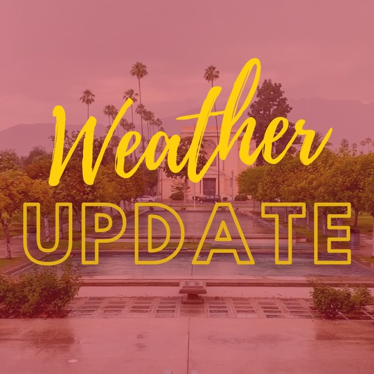 PCC is planning to remain open and operational tomorrow (2/5). All classes are scheduled to proceed as planned. Stay informed with the latest updates by visiting pasadena.edu and signing up for emergency alerts at: shorturl.at/kRVYZ. Please stay safe, Lancers!
