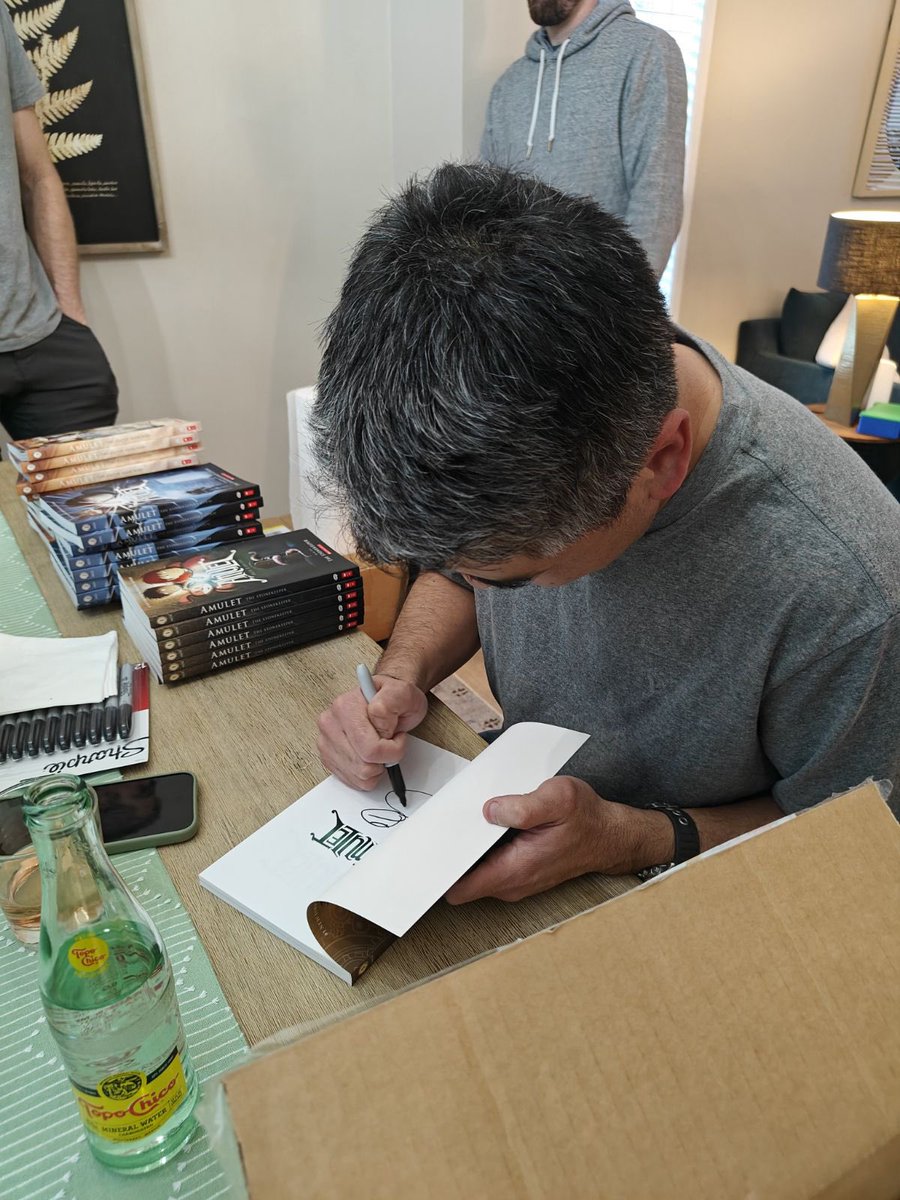 Two days of signing Amulet books for <a href="/BrckMrtrBooks/">Brick & Mortar Books</a> in preparation for the event at Town Hall Seattle on February 6th: townhallseattle.org/event/kazu-kib…
