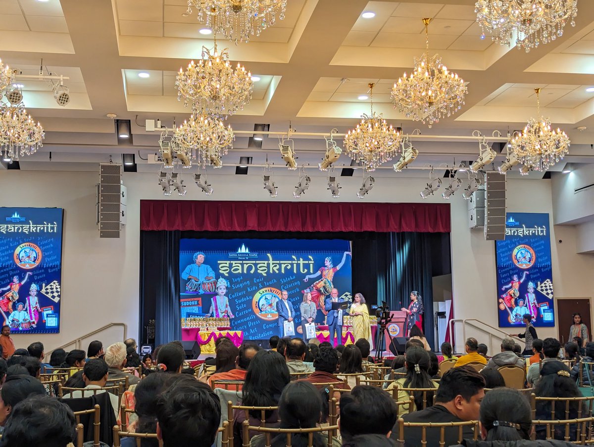 TX_neurologist's tweet photo. Feb 4, 2024, Allen, TX
Sanskriti-2024 award ceremony at @RKT_Dallas, was another memorable event by @jkyogactivities. Kids and adults thoroughly immersed in it throughout the event and enjoyed the "ras" as swamy ji puts it. @CityofAllenTX , @AP https://t.co/zEOVYWzJTi