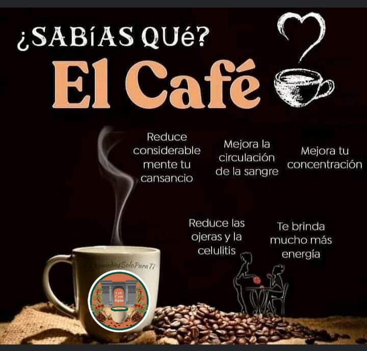 Beneficios del Café.
📌 Reduce el cansancio.
📌 Mejora circulación samguínea.
📌 Mejora la concentración.
📌 Reduce ojeras y celulitis.
📌 Brinda mucha más energía.
#CaféCasaJijón #oriele #Salud