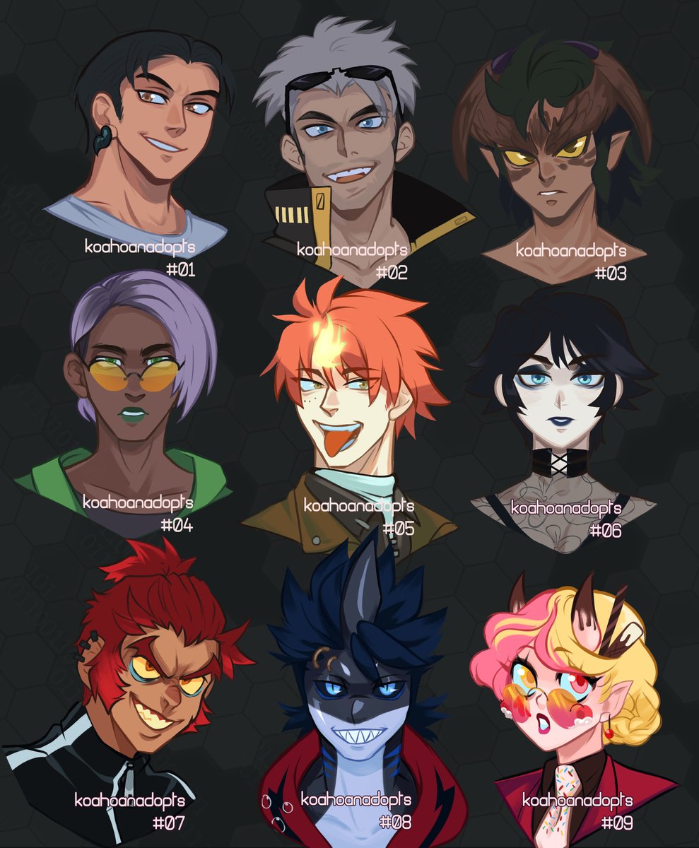 Koahoana's tweet image. New adoptable batch 🌻✨
I enjoyed creating these designs, so comment if you like any, I want to know your tastes hehe. Below I published the prices, please read the details in the thread before purchasing!! #oc #adoptableoc #adoptablebatch