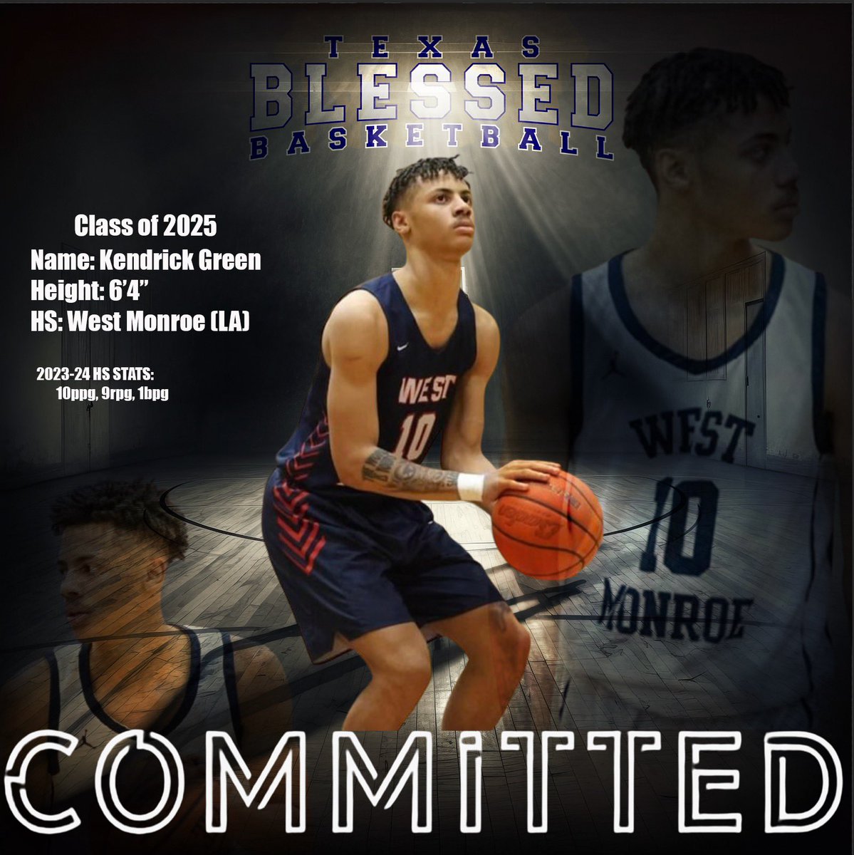 Welcome 6’4” Guard <a href="/ucantguardken/">Kendrick green</a> of West Monroe (LA) to BLESSEF (TX) 2025 - McBride. Aggressive downhill slasher with play makinf ability and plays above the rim. Green averaging 10ppg, 9rpg, 1bpg.