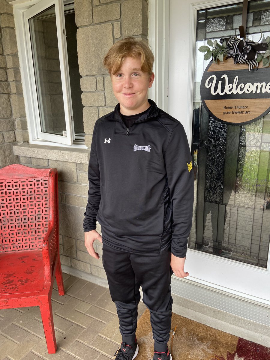 This guy tuned in all day from North Bay…..watching Sudbury, Sarnia and of course his home town Battalion.  Dressing Room attendant for the troops known as “Mountain Dew”! #ohlday #YourTV