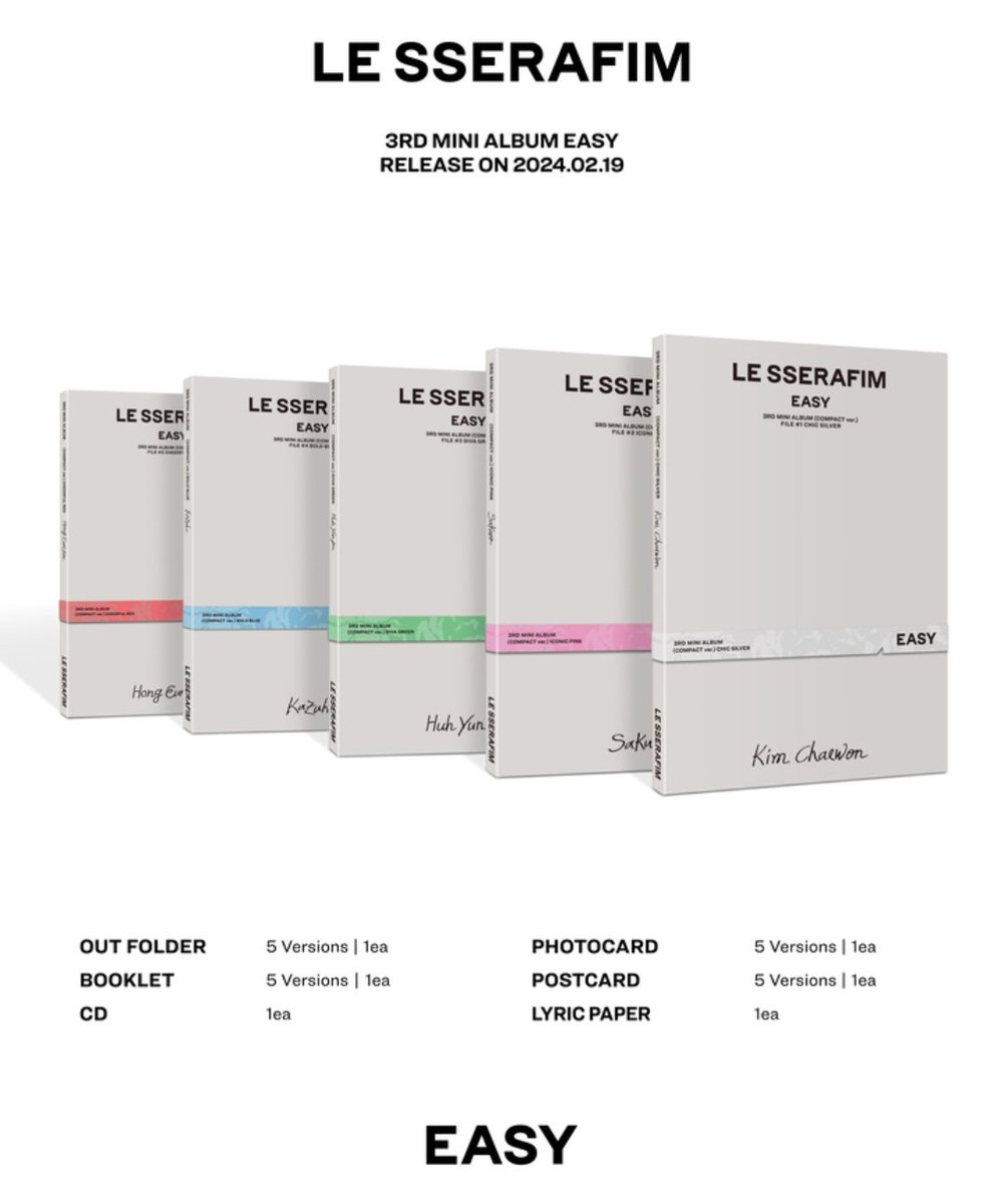 39kkurabear's tweet image. MY GO🌸 ‼️2nd Batch‼️
LE SSERAFIM 3rd Mini Album STANDARD &amp;amp; COMPACT version

Deadline : 12th February 2024 8pm 

🔗 More Details docs.google.com/forms/d/1lwmlX…

#pasarlesserafim @pasarLESSERAFIM