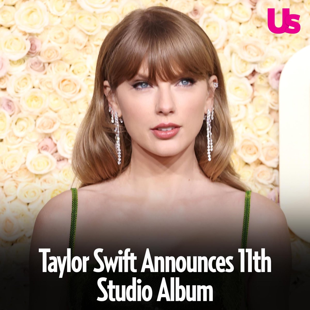 usweekly's tweet photo. The #Grammys hit different when Taylor Swift surprise announces a new album. Yes, you heard that right. 🤯 #TS11 (📸: Getty) https://t.co/m8LHiLAKbB
