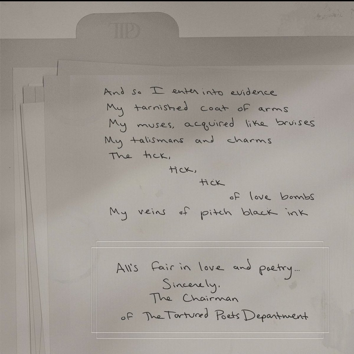 ListenByUrself's tweet photo. Taylor Swift’s new album is called Tortured Poets Department 

#taylorswift https://t.co/kwSn1pnAvy