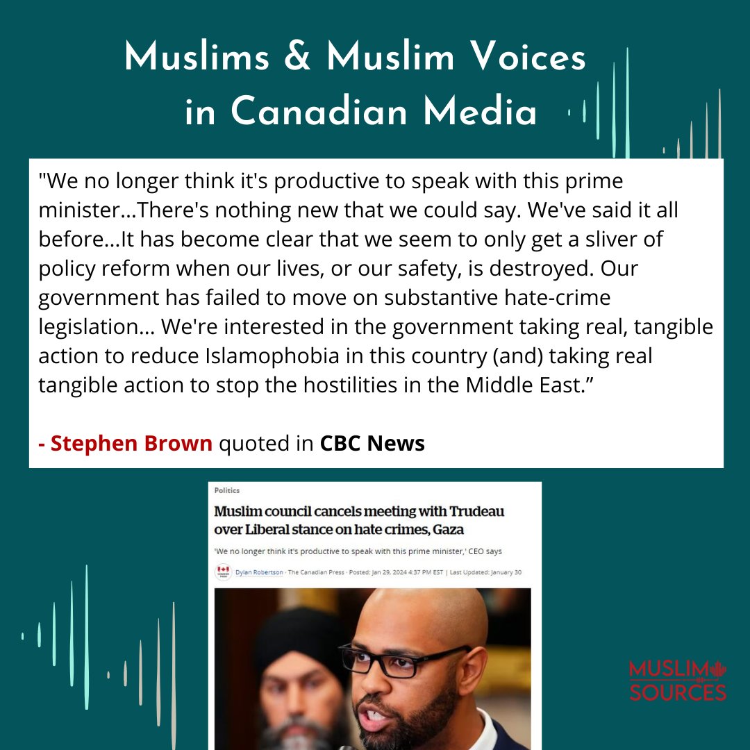 MuslimSources's tweet image. (2) Our highlights of Muslims &amp;amp; Muslim voices in Canadian media this past week!  

Highlights from @nccm @AcrossHerTable @AmiraElghawaby &amp;amp; others via @cbcnews @ctvnews 
#amplifyingMuslimvoices #cdnmedia
