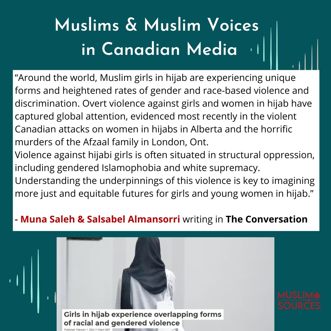 MuslimSources's tweet image. (2) Our highlights of Muslims &amp;amp; Muslim voices in Canadian media this past week!  

Highlights from @nccm @AcrossHerTable @AmiraElghawaby &amp;amp; others via @cbcnews @ctvnews 
#amplifyingMuslimvoices #cdnmedia