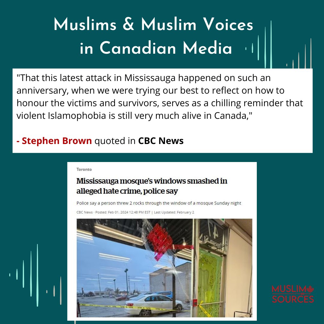 MuslimSources's tweet image. (2) Our highlights of Muslims &amp;amp; Muslim voices in Canadian media this past week!  

Highlights from @nccm @AcrossHerTable @AmiraElghawaby &amp;amp; others via @cbcnews @ctvnews 
#amplifyingMuslimvoices #cdnmedia