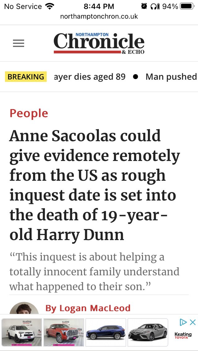 I don’t want a murderer to represent our country, still employed with the CIA? Maybe hope to find out in June 2024. #annesacoolas #justiceforharrydunn