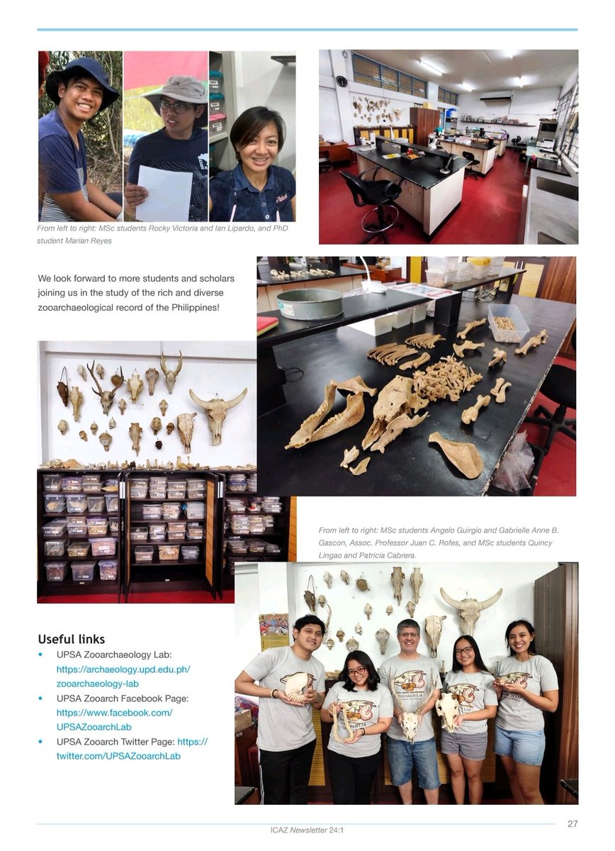 The latest issue of the ICAZ Newsletter is here and Zooarcher Gabrielle Gascon contributed a wonderful article about the UPSA Zooarchaeology Lab! 🤓🔬🦴

Read the full article here (p. 26 of 2024 Volume 24, no. 1):  alexandriaarchive.org/icaz/publicati…

#ICAZNewsletter