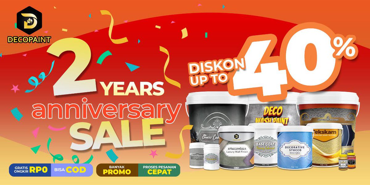 2nd Years Anniversary Decopaint lagi ada diskon besar besaran nih 📷 Contact info: Dm/WA 0821-2258-7733