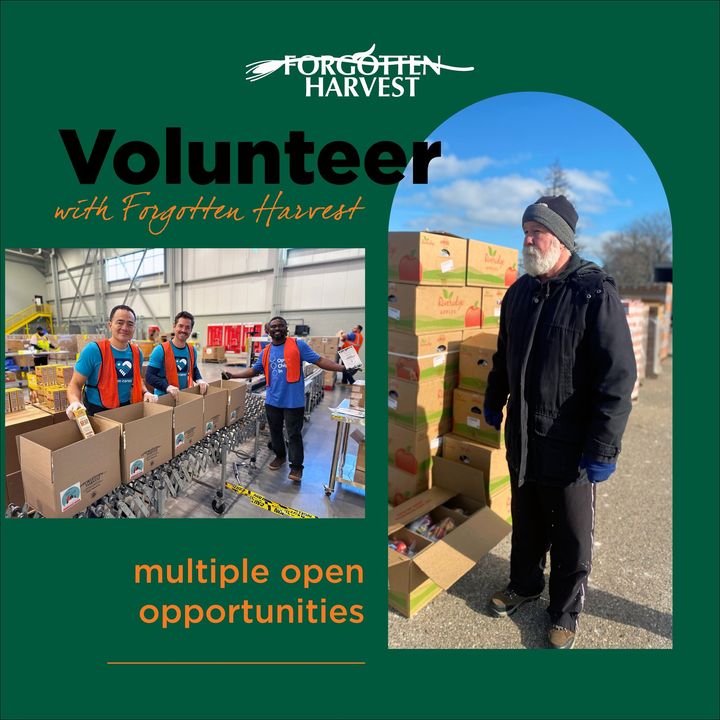 Forgotten Harvest is looking for volunteers for multiple opportunities. If you can spare some time to help out, it would be greatly appreciated. ✨Even just a few hours can make a big difference. Discover all opportunities here: bit.ly/3SfpYAP