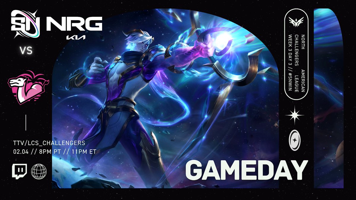 GG_SUPERNOVA's tweet photo. Illusions disperse in the vast reaches of space. 🚀
Supernova VS @MirageAlliance starts now! Tune in below.
📽️: https://t.co/pxYfnEdGbP
#BurnBright💫 | #PathToLCS | #NACL https://t.co/XxsGNZKlRB