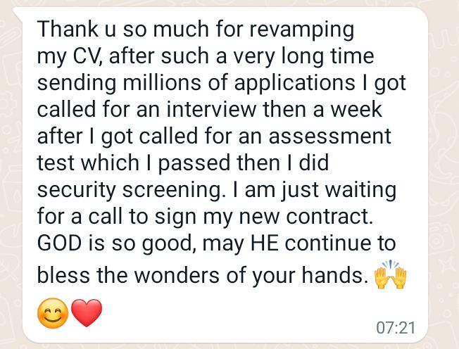 #Ad I CV REVAMPING Is your CV Updated? Is your CV ATS Friendly? Allow professionals to Assist you in Creating a CV that is ATS Friendly. WhatsApp wa.me//+27664839422 Dm @Cossy92 #JobSeekersSA