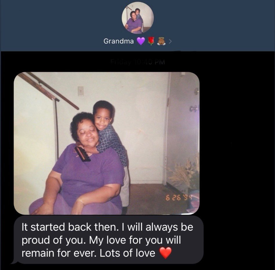 o_mali_cat's tweet photo. This month is the anniversary of my grandma's passing. Losing her has been one of the most difficult things I've experienced thus far. Although I still wish she was here,I am beyond grateful that this was one of her last messages that she sent me. I just need her&amp;I miss her. 🥹💜 https://t.co/KUYe9I3vYi
